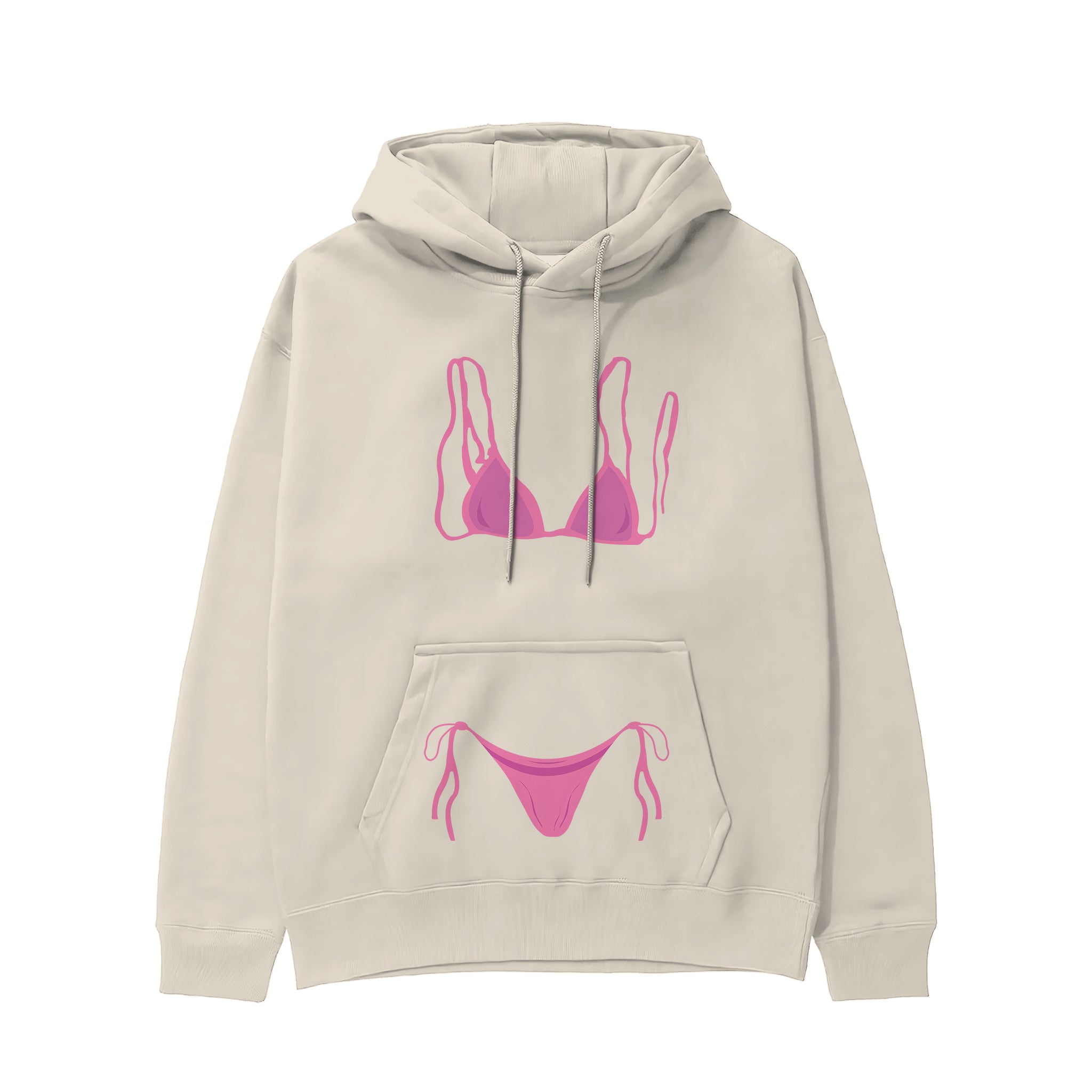 Pink Bikini Hoodie - Krem - ön görünüm