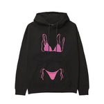 Pink Bikini Hoodie - Siyah - ön görünüm