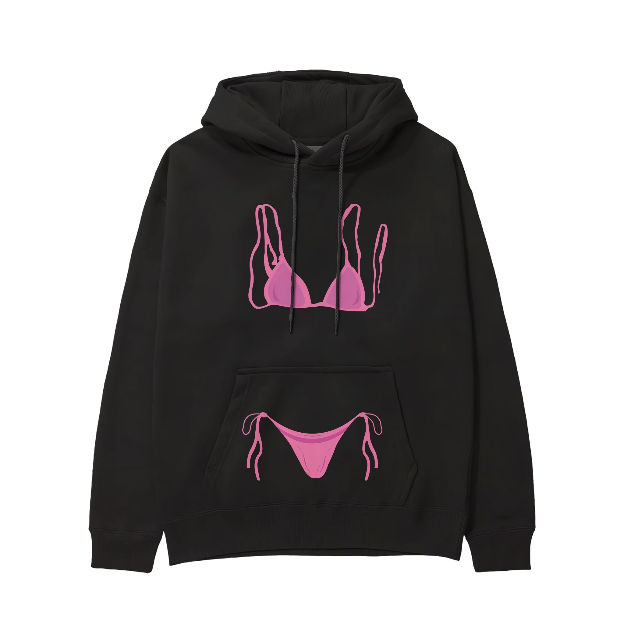 Pink Bikini Hoodie - Siyah - ön görünüm