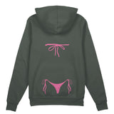 Pink Bikini Oversize Hoodie - Antrasit - arka görünüm
