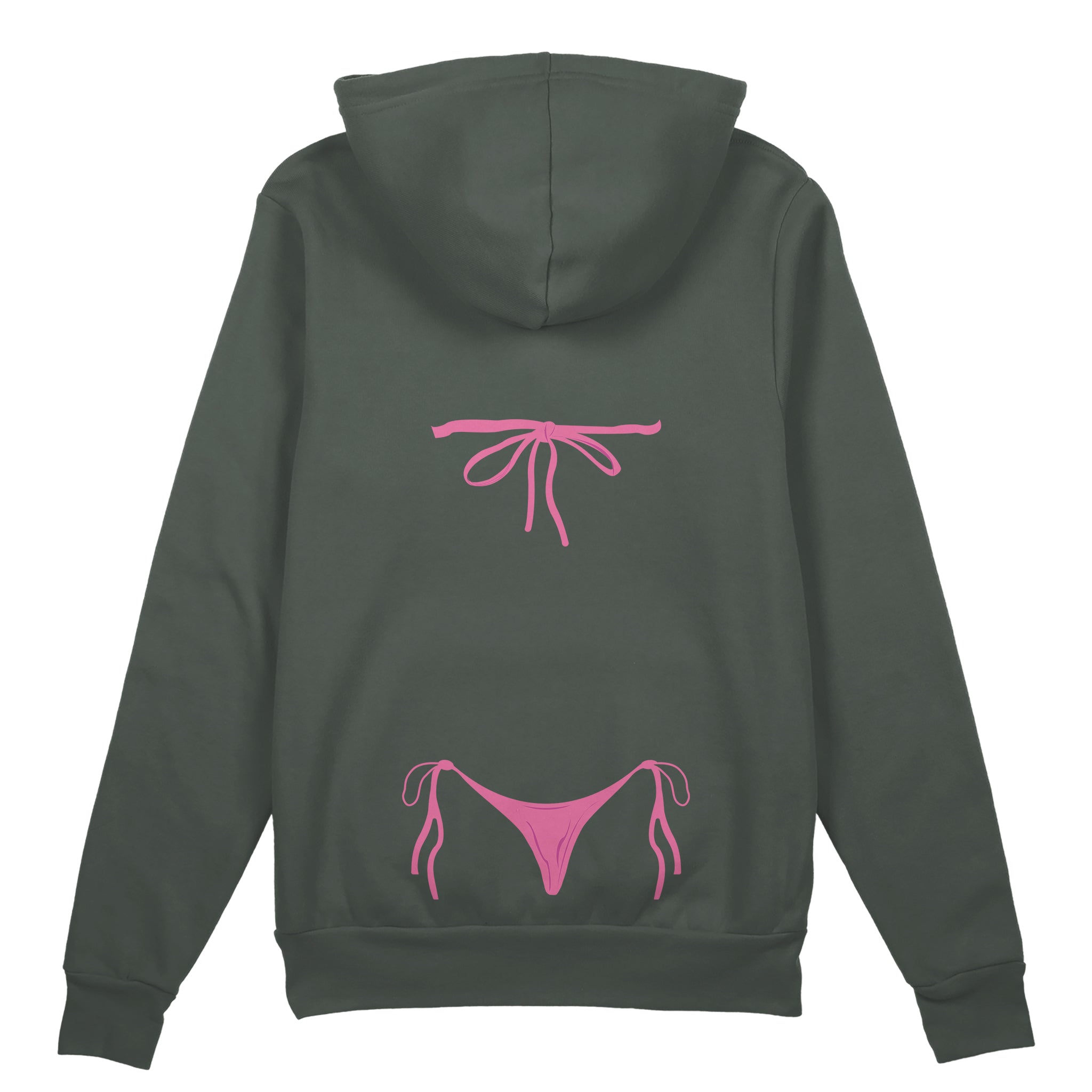 Pink Bikini Oversize Hoodie - Antrasit - arka görünüm