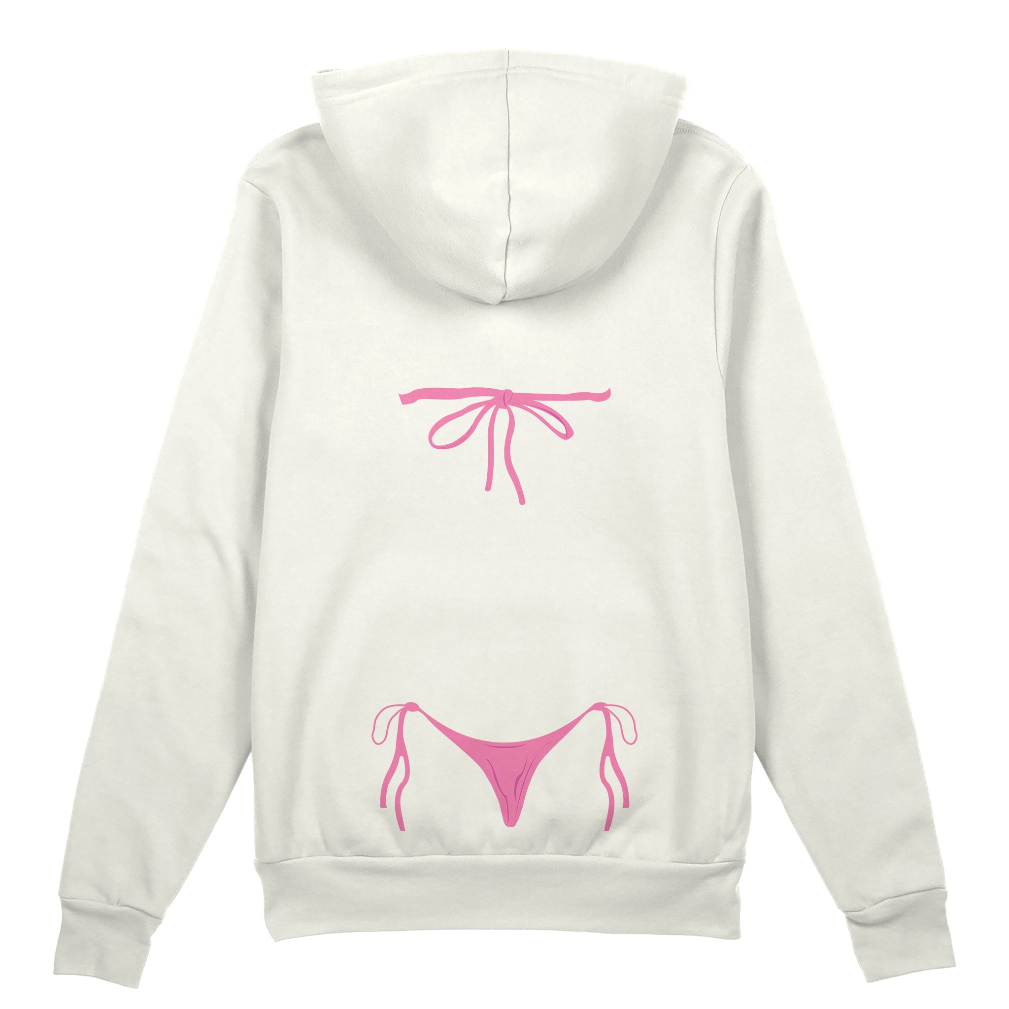 Pink Bikini Oversize Hoodie - Beyaz - arka görünüm