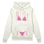 Pink Bikini Oversize Hoodie - Beyaz - ön görünüm