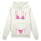 Pink Bikini Oversize Hoodie - Beyaz - ön görünüm