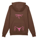 Pink Bikini Oversize Hoodie - Kahverengi - arka görünüm