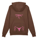 Pink Bikini Oversize Hoodie - Kahverengi - arka görünüm