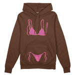 Pink Bikini Oversize Hoodie - Kahverengi - ön görünüm
