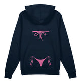 Pink Bikini Oversize Hoodie - Lacivert - arka görünüm