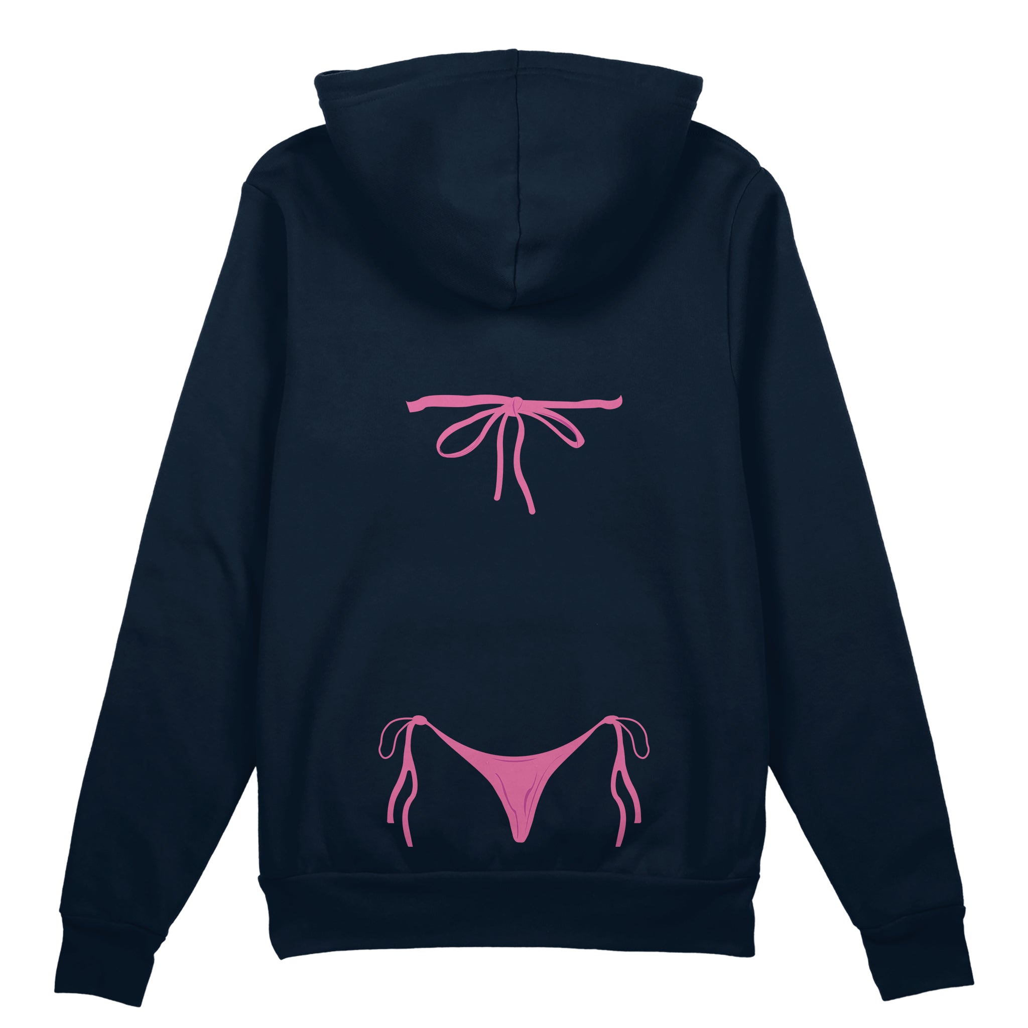Pink Bikini Oversize Hoodie - Lacivert - arka görünüm