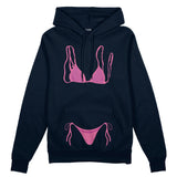 Pink Bikini Oversize Hoodie - Lacivert - ön görünüm