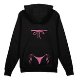 Pink Bikini Oversize Hoodie - Siyah - arka görünüm