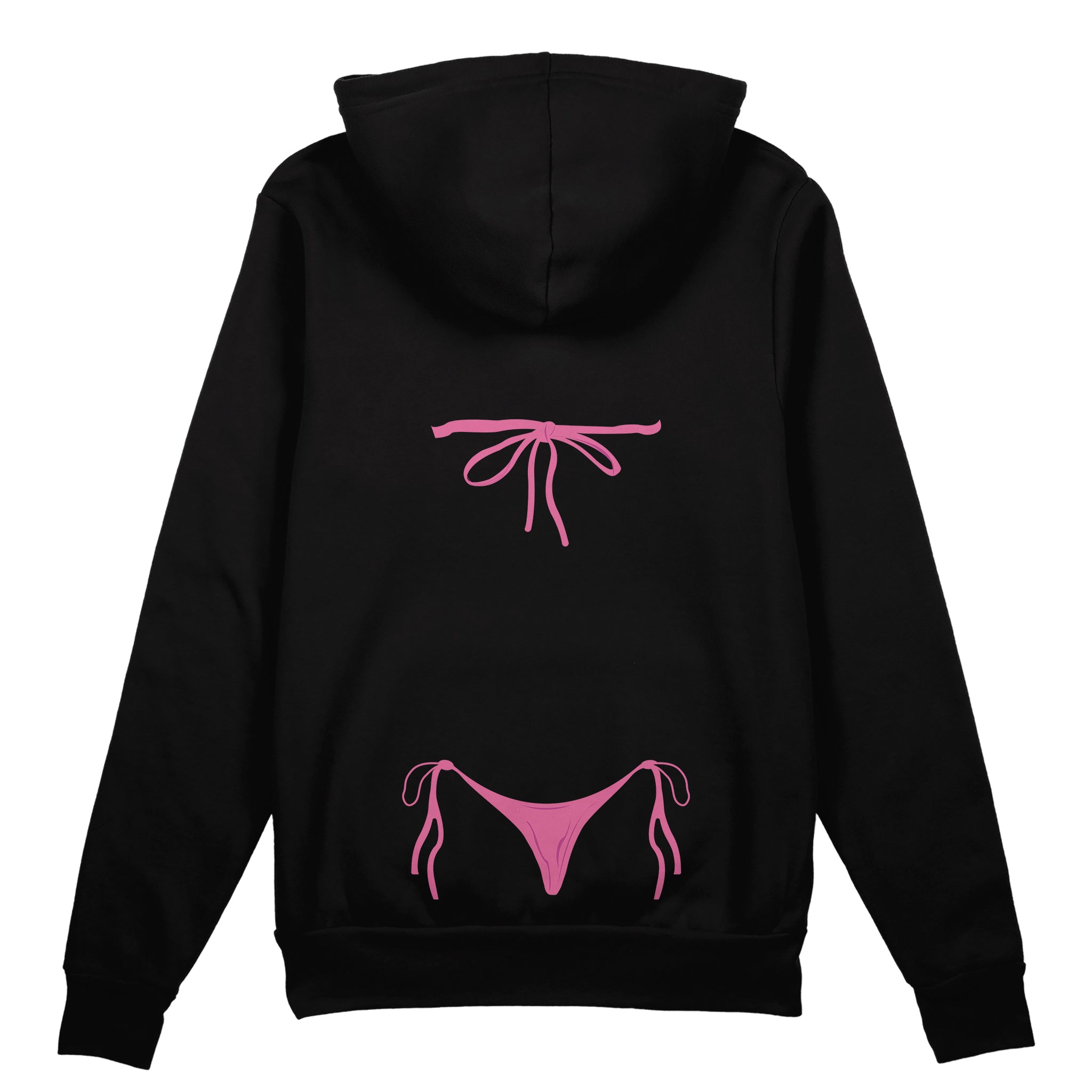 Pink Bikini Oversize Hoodie - Siyah - arka görünüm