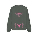 Pink Bikini Oversize Sweatshirt - Antrasit - arka görünüm