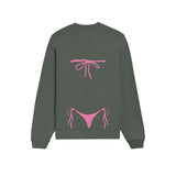 Pink Bikini Oversize Sweatshirt - Antrasit - arka görünüm