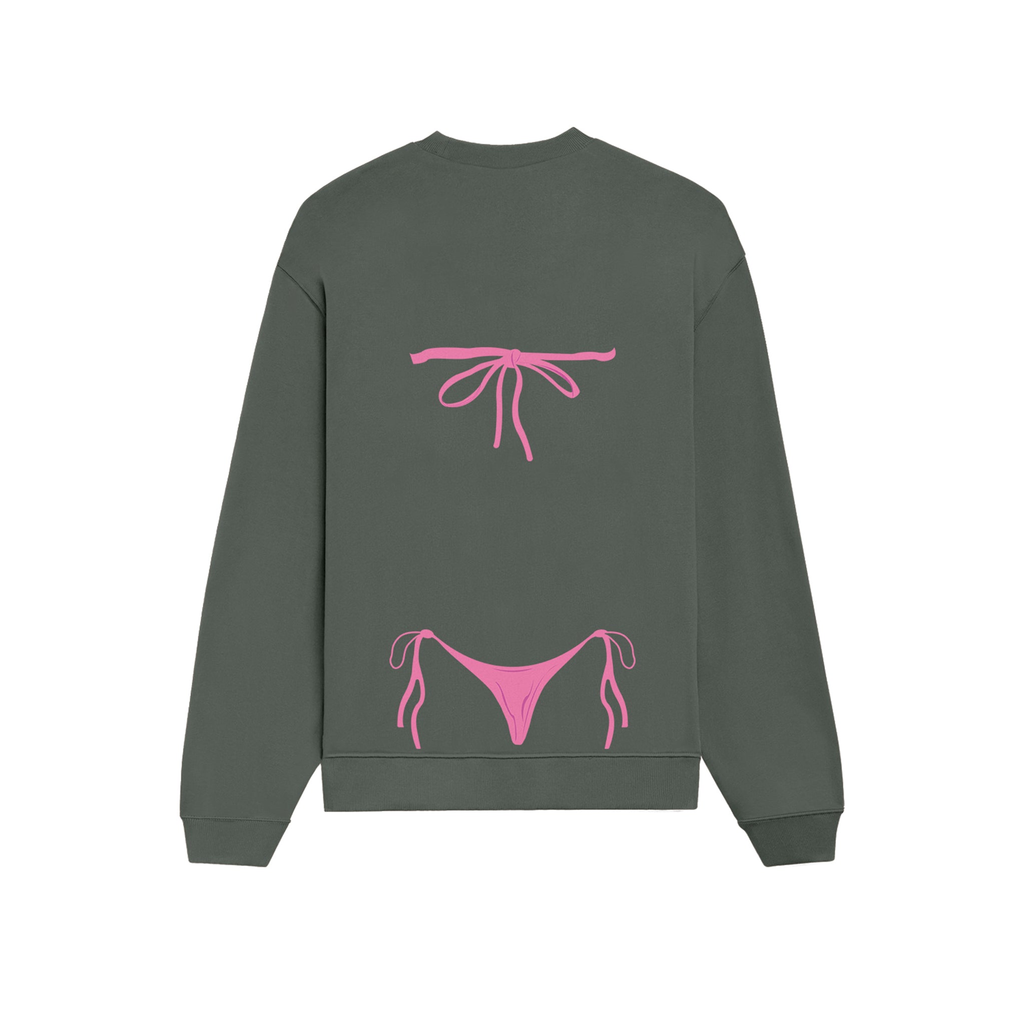 Pink Bikini Oversize Sweatshirt - Antrasit - arka görünüm