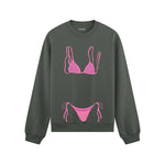Pink Bikini Oversize Sweatshirt - Antrasit - ön görünüm