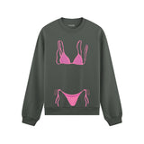 Pink Bikini Oversize Sweatshirt - Antrasit - ön görünüm