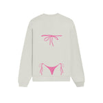 Pink Bikini Oversize Sweatshirt - Beyaz - arka görünüm