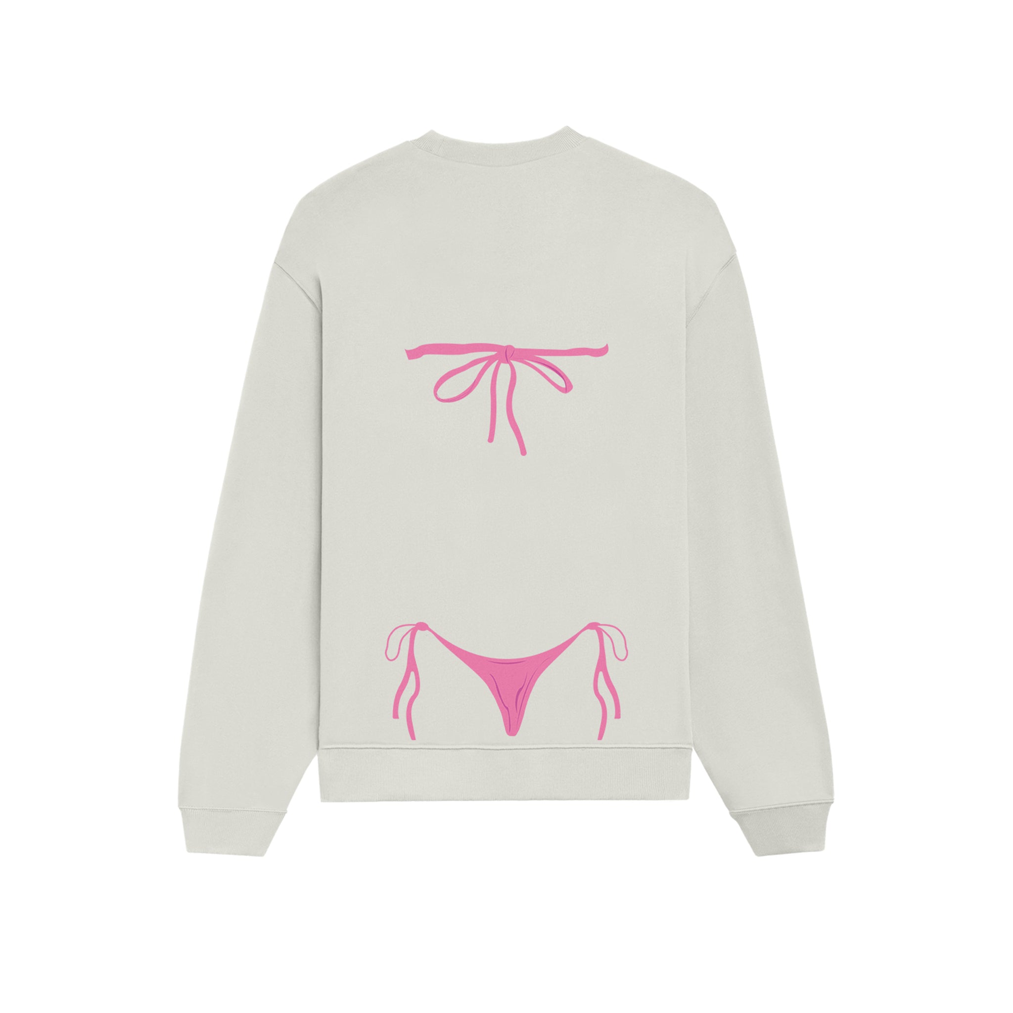 Pink Bikini Oversize Sweatshirt - Beyaz - arka görünüm