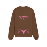 Pink Bikini Oversize Sweatshirt - Kahverengi - arka görünüm