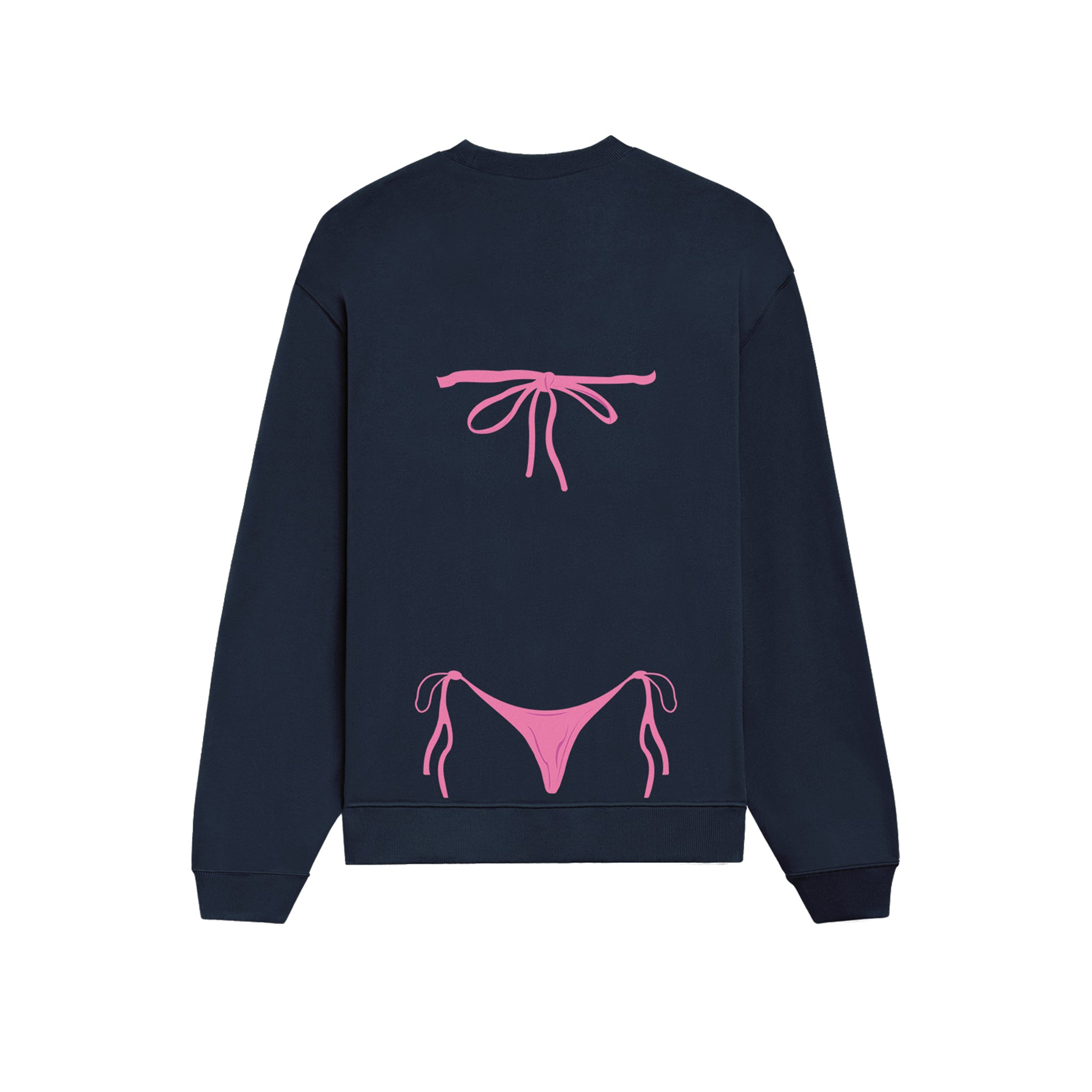 Pink Bikini Oversize Sweatshirt - Lacivert - arka görünüm