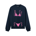Pink Bikini Oversize Sweatshirt - Lacivert - ön görünüm