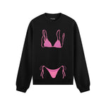 Pink Bikini Oversize Sweatshirt - Siyah - ön görünüm