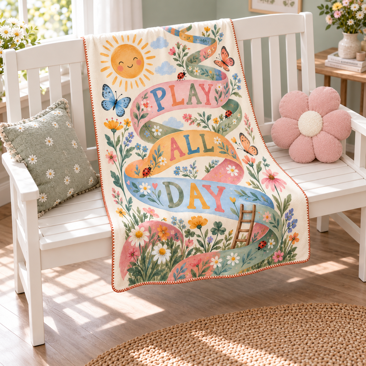 Playful Path Polar Bebek Battaniyesi — Çapraz görünüm