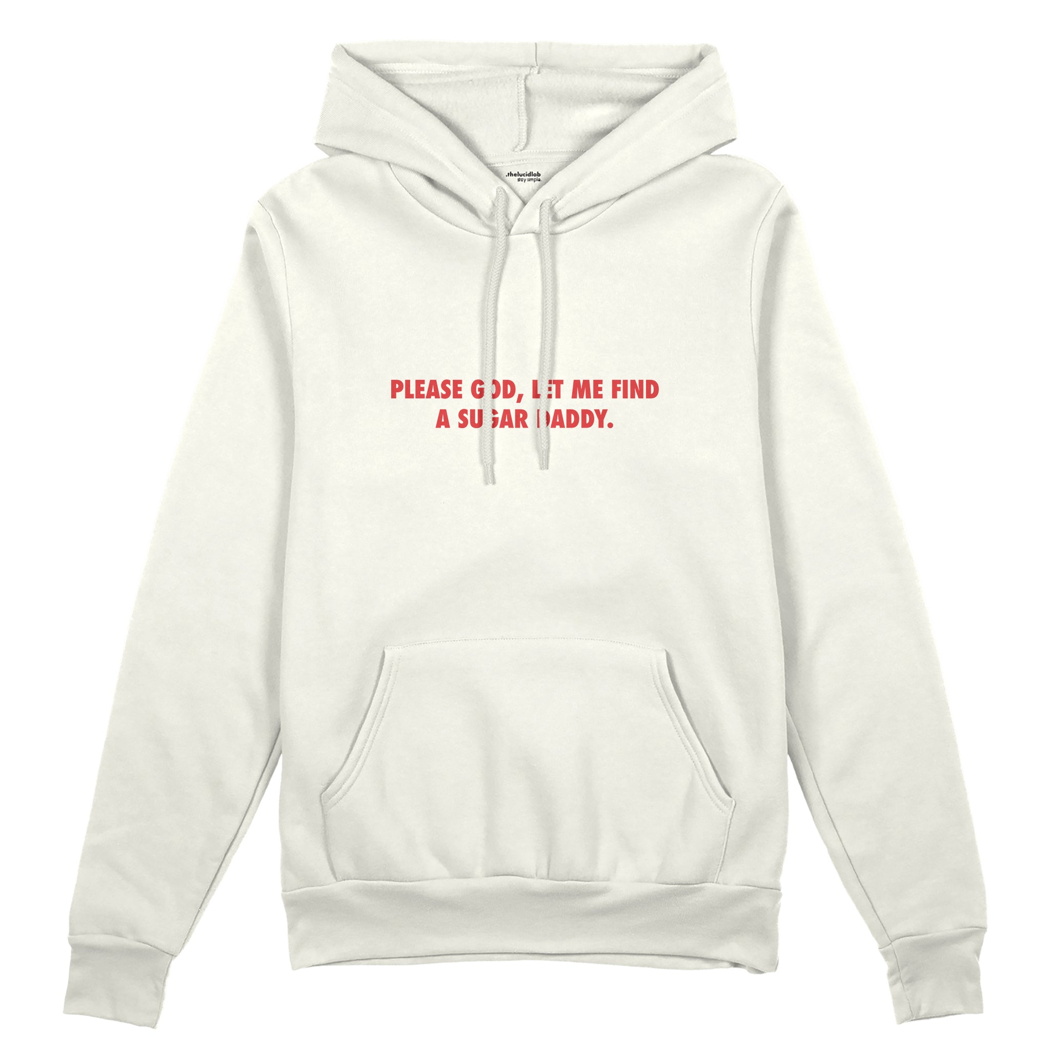 Please God Let Me Find A Sugar Daddy Oversize Hoodie - Beyaz - ön görünüm