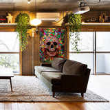 Polychrome Skull - Çok Renkli Kuru Kafa Duvar Örtüsü