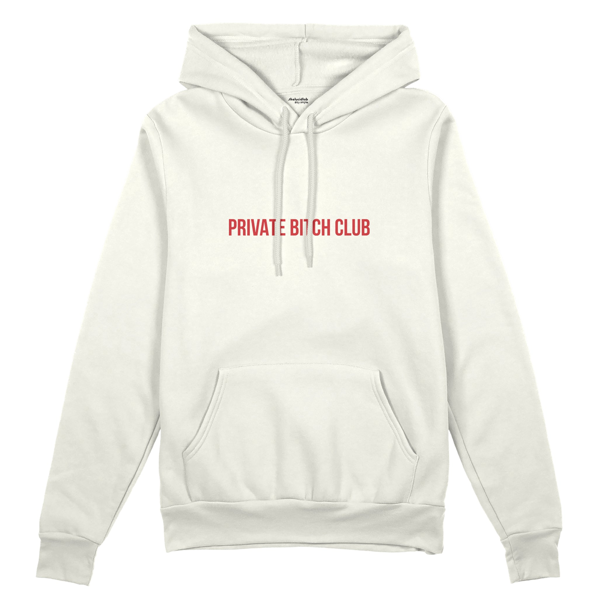 Private Bitch Club Oversize Hoodie - Beyaz - ön görünüm