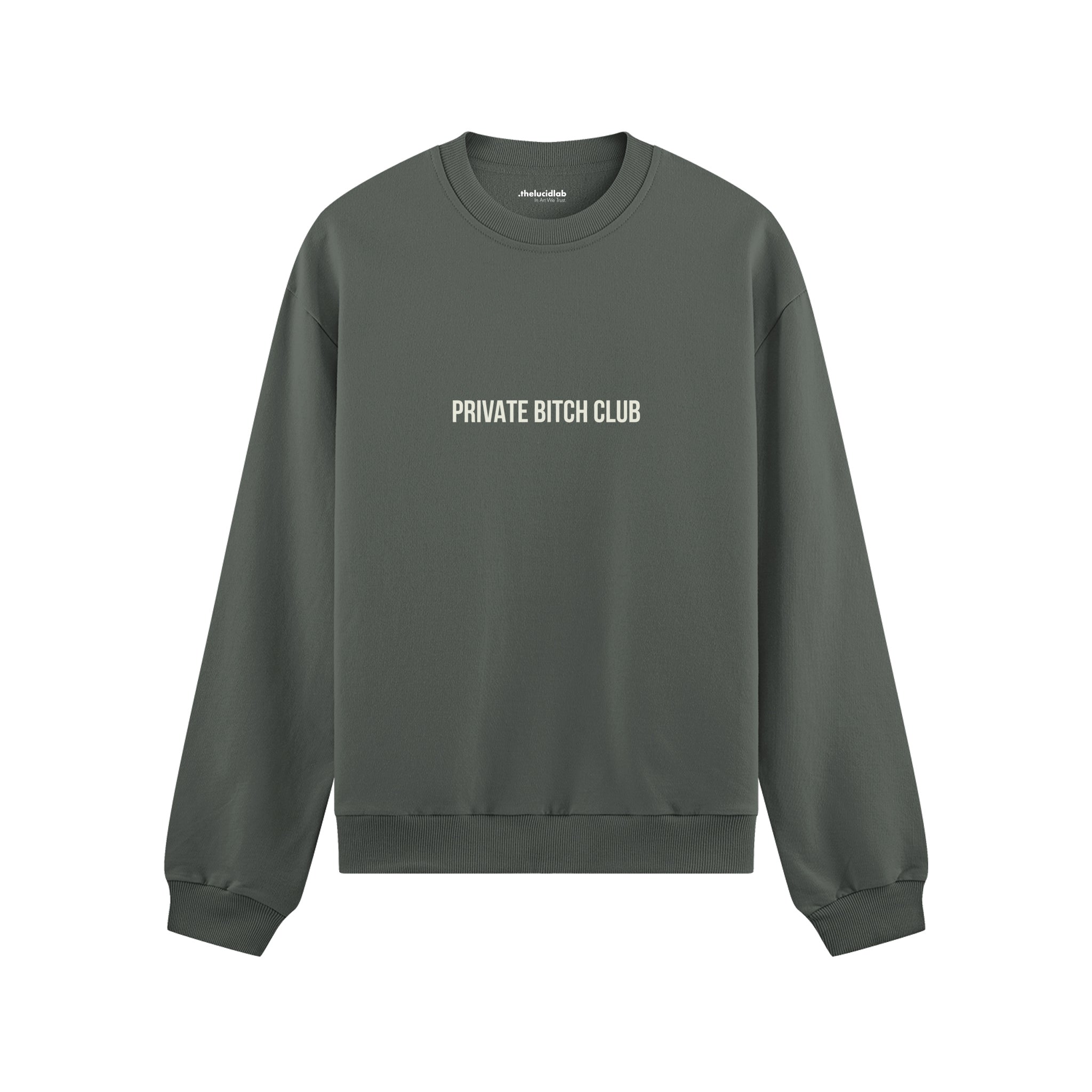 Private Bitch Club Oversize Sweatshirt - Antrasit - ön görünüm