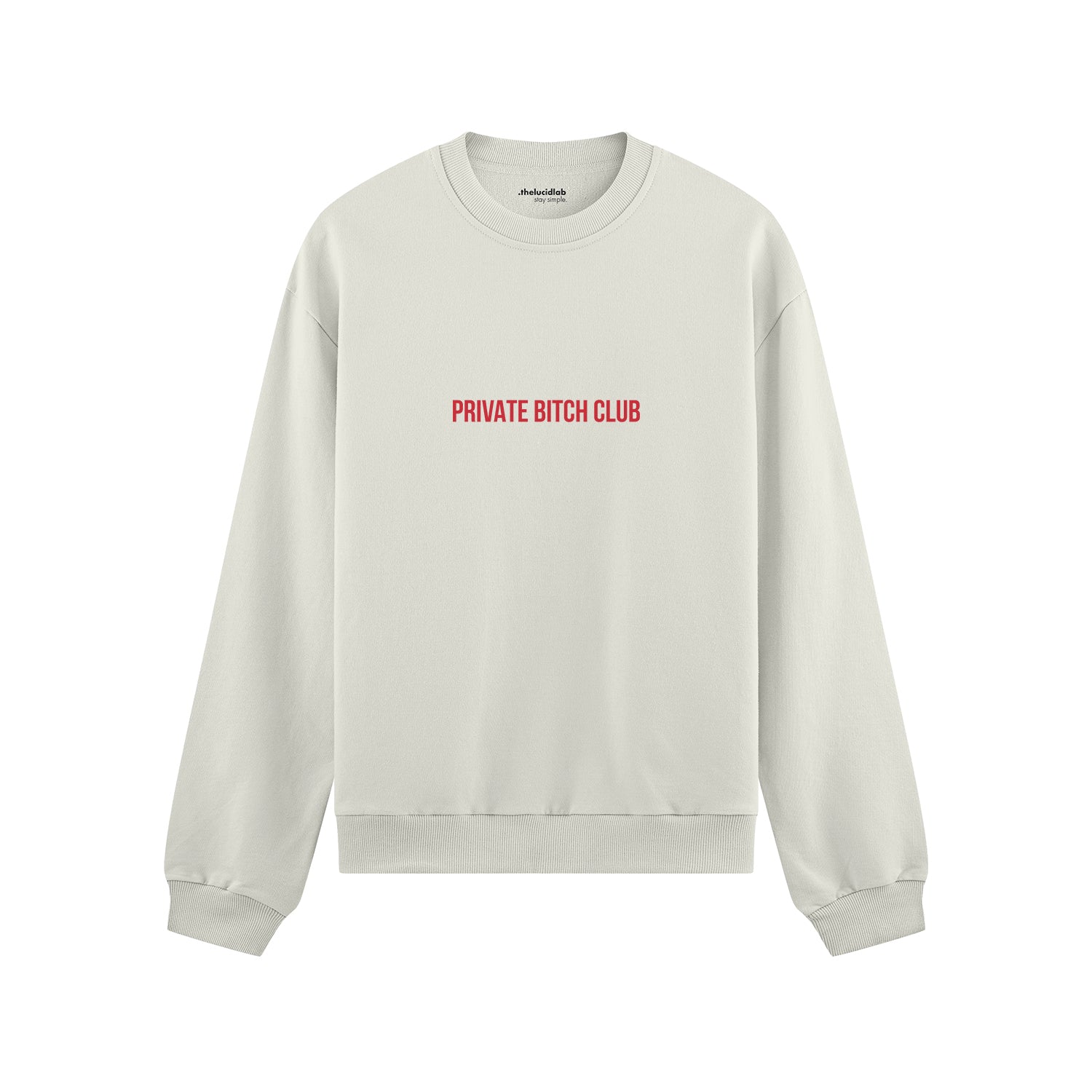 Private Bitch Club Oversize Sweatshirt - Beyaz - ön görünüm