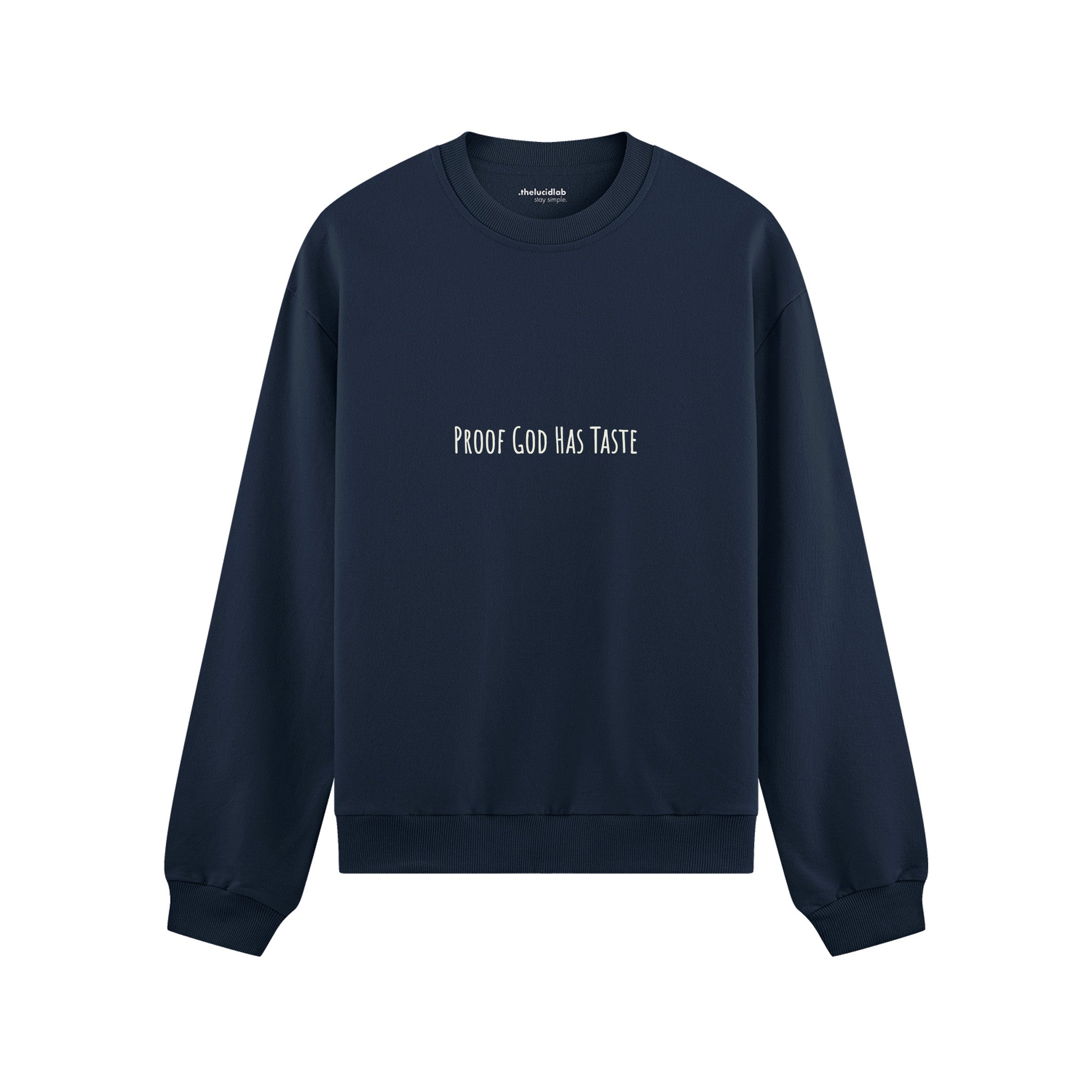 Proof God Has Taste Oversize Sweatshirt - Lacivert - ön görünüm