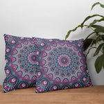 Purple Mandala - Mor Mandala Çift Taraflı Kırlent Kılıfı 2 Adet