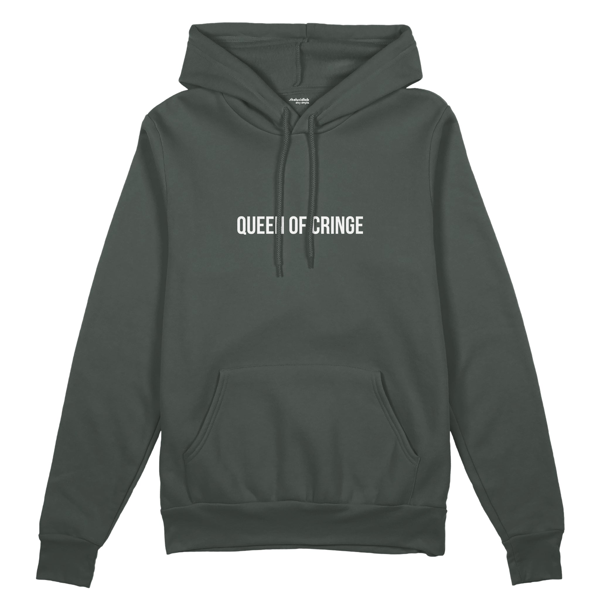 Queen Of Cringe Oversize Hoodie - Antrasit - ön görünüm