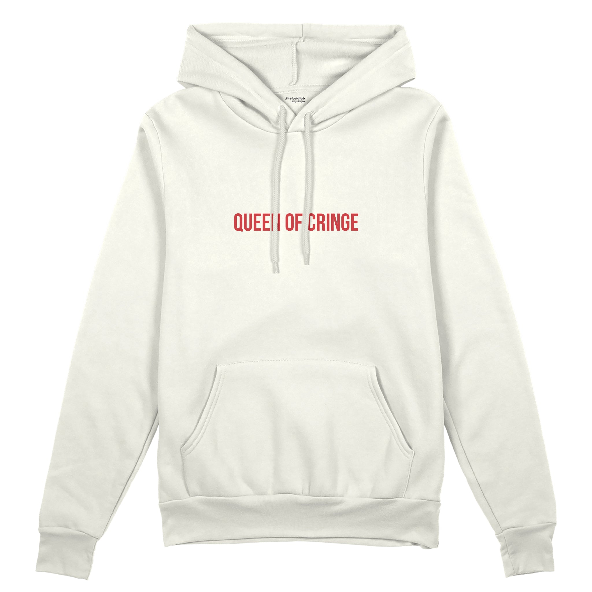 Queen Of Cringe Oversize Hoodie - Beyaz - ön görünüm