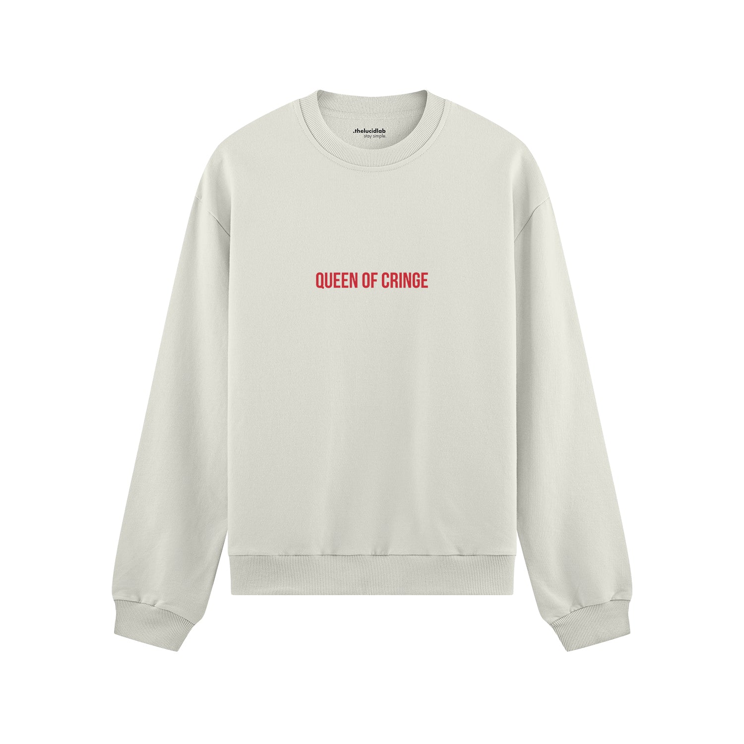 Queen Of Cringe Oversize Sweatshirt - Beyaz - ön görünüm