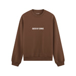Queen Of Cringe Oversize Sweatshirt - Kahverengi - ön görünüm