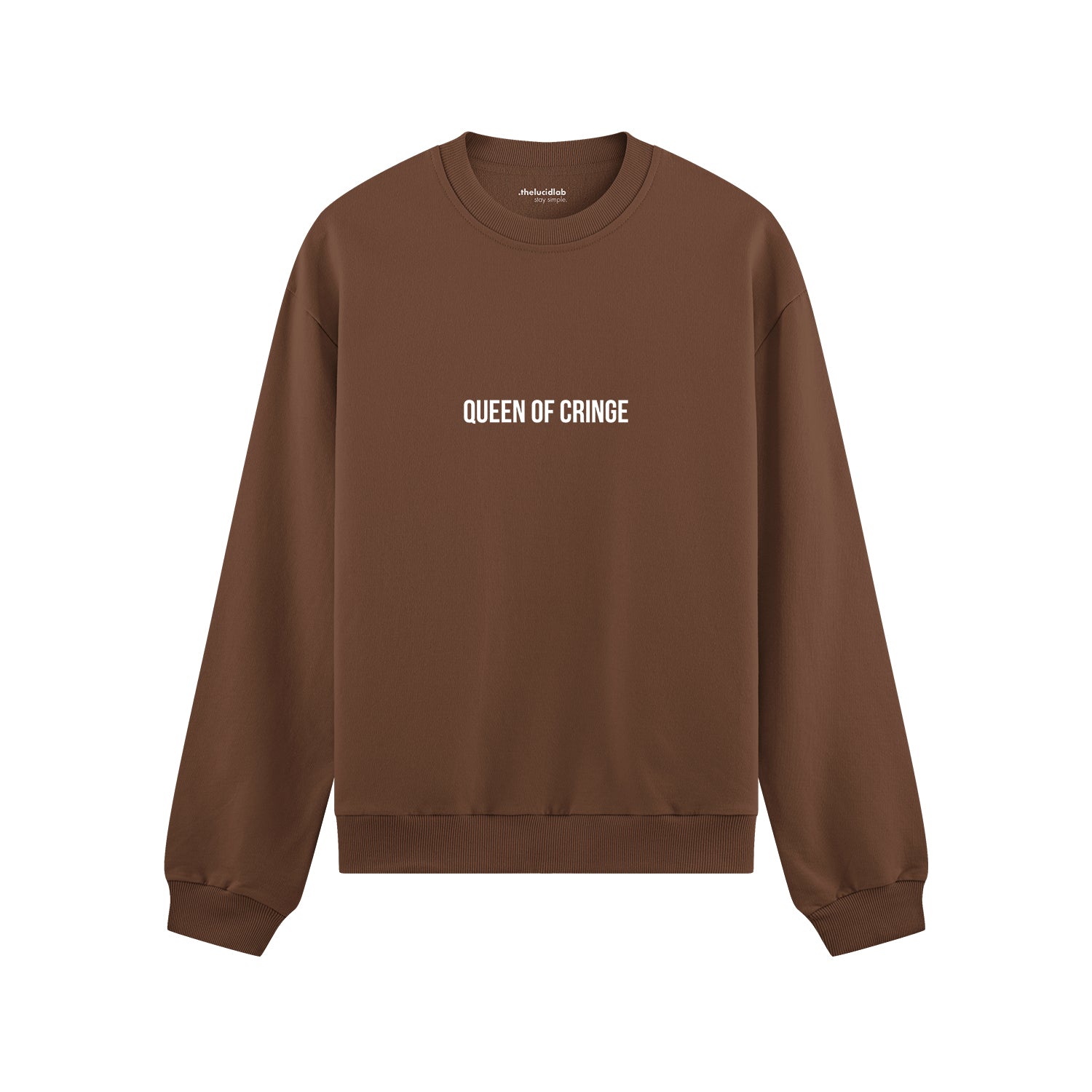 Queen Of Cringe Oversize Sweatshirt - Kahverengi - ön görünüm