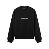 Queen Of Cringe Oversize Sweatshirt - Siyah - ön görünüm