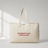 Red Flag Wishlist Daily Tote Bag – ön görünüm