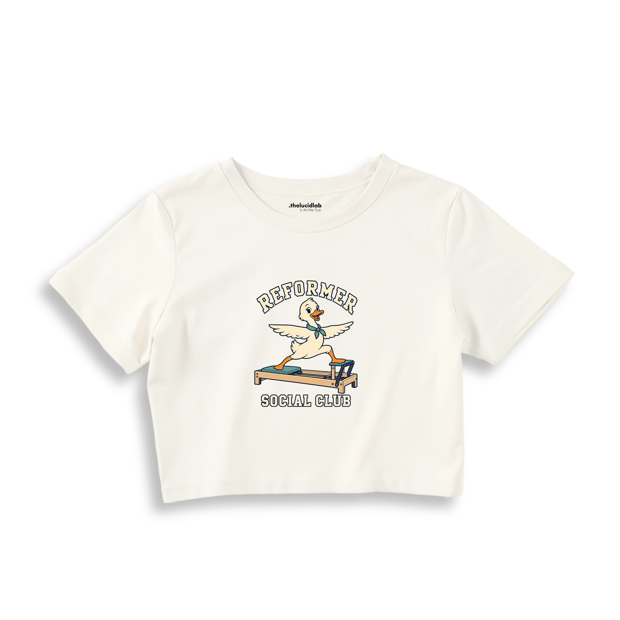Reformer Social Club Crop Tişört – Ekru – ön baskı