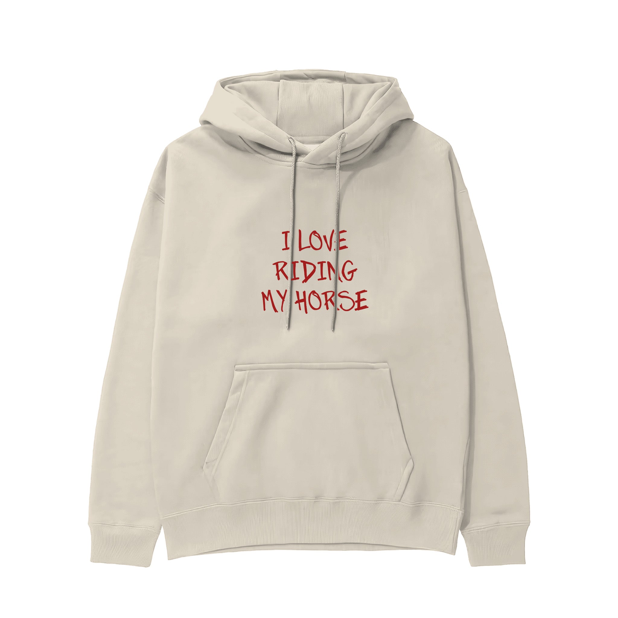 Riding My Horse Hoodie - Krem - ön görünüm