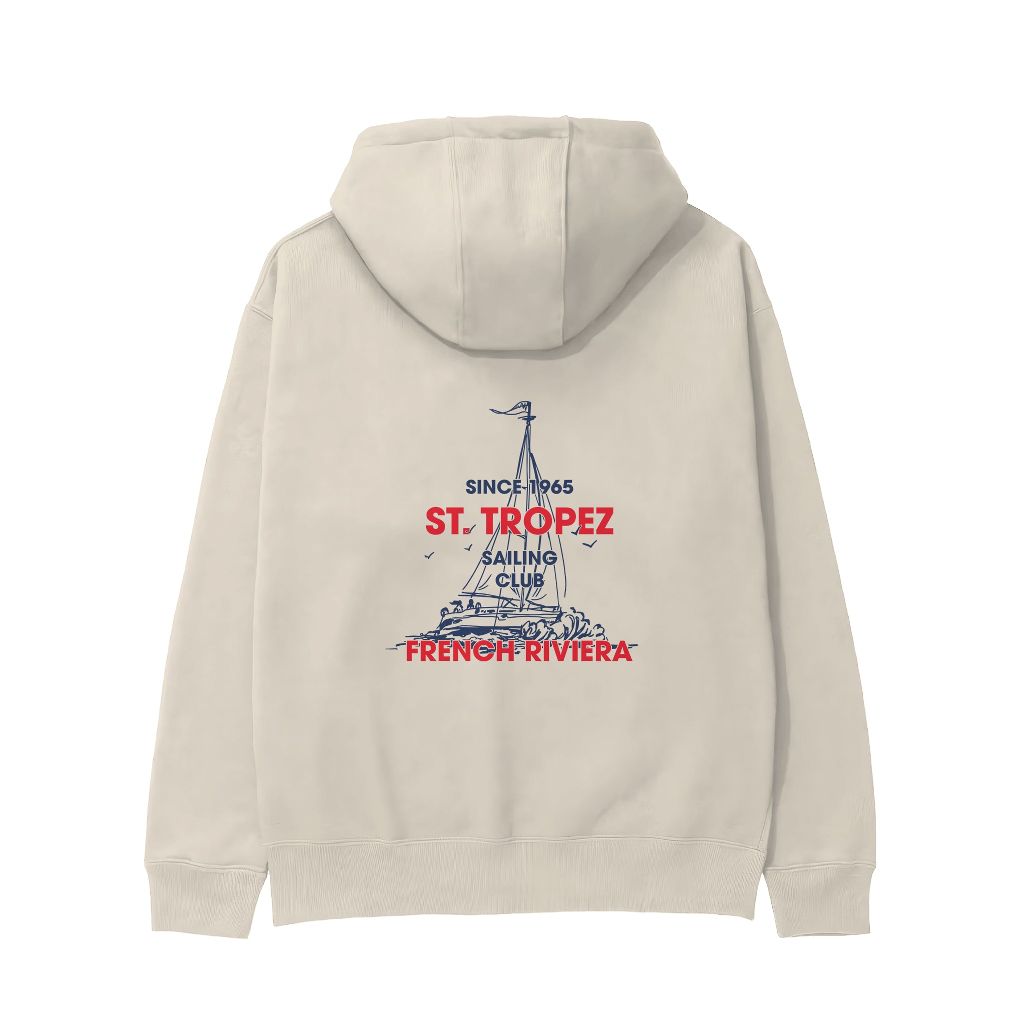 Saint Tropez Sailing Club Hoodie - Krem - arka görünüm