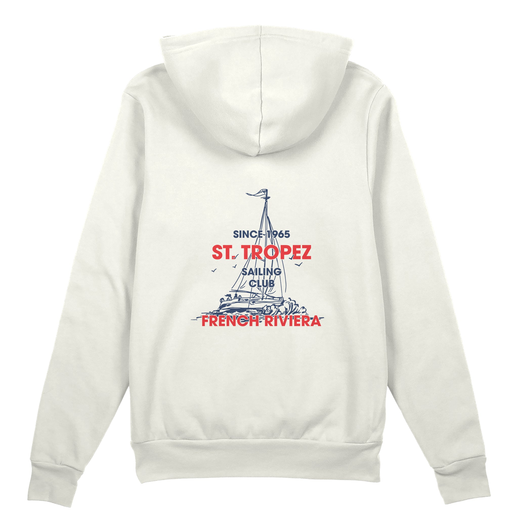 Saint Tropez Sailing Club Oversize Hoodie - Beyaz - arka görünüm