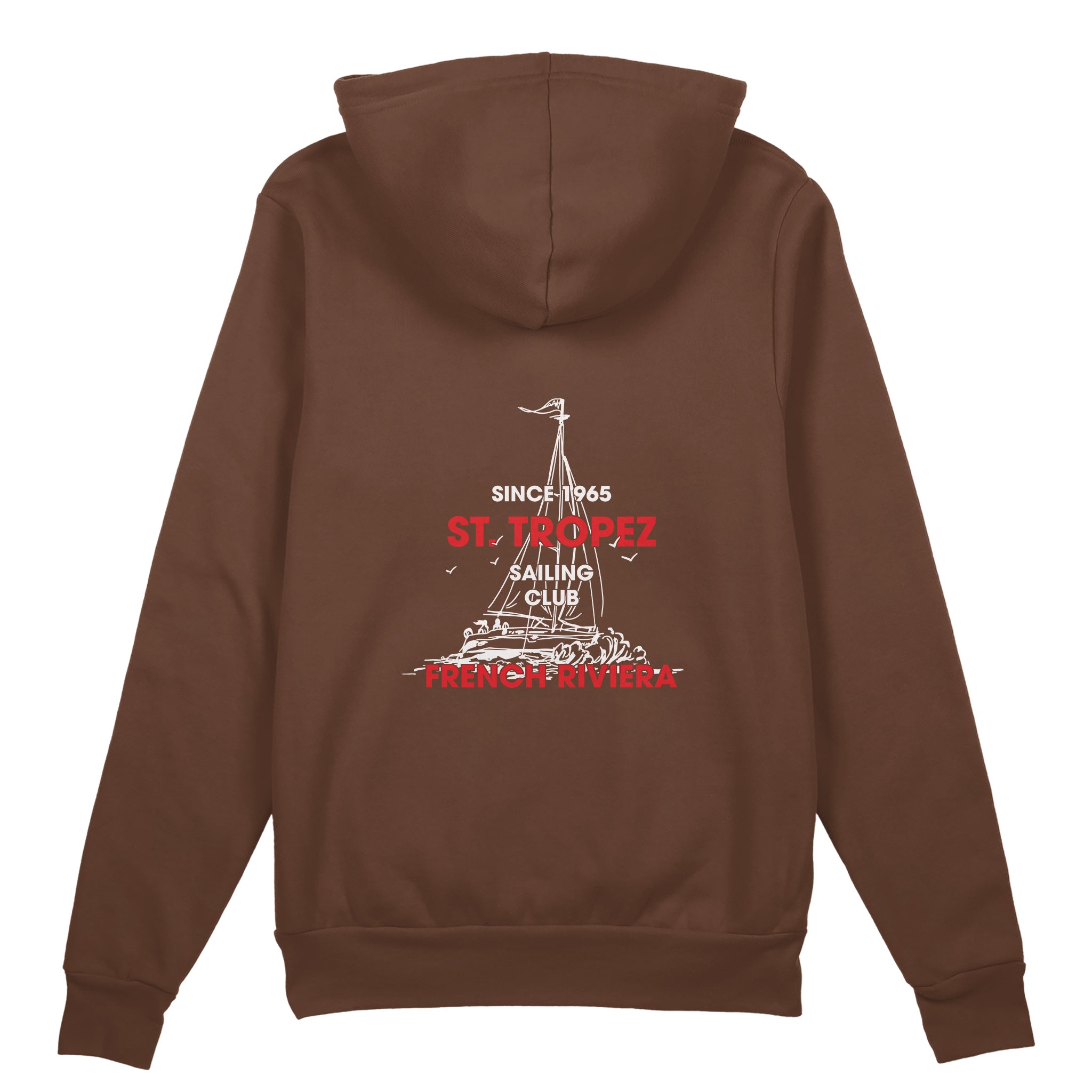 Saint Tropez Sailing Club Oversize Hoodie - Kahverengi - arka görünüm