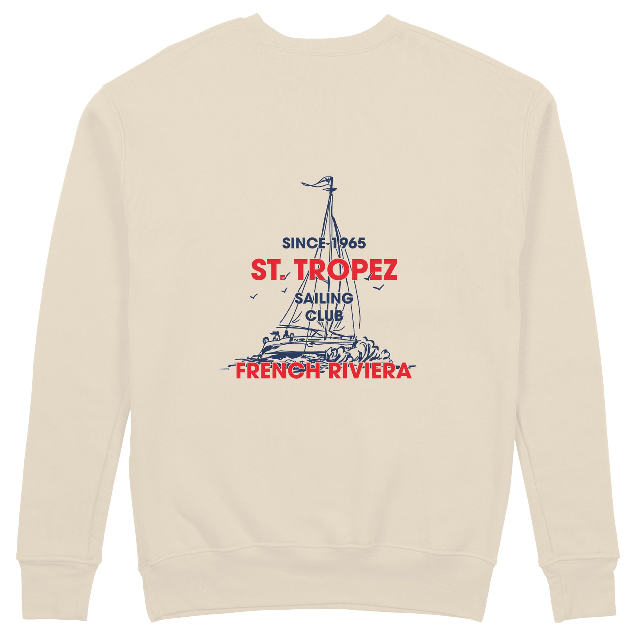Saint Tropez Sailing Club Sweatshirt - Bej - arka görünüm
