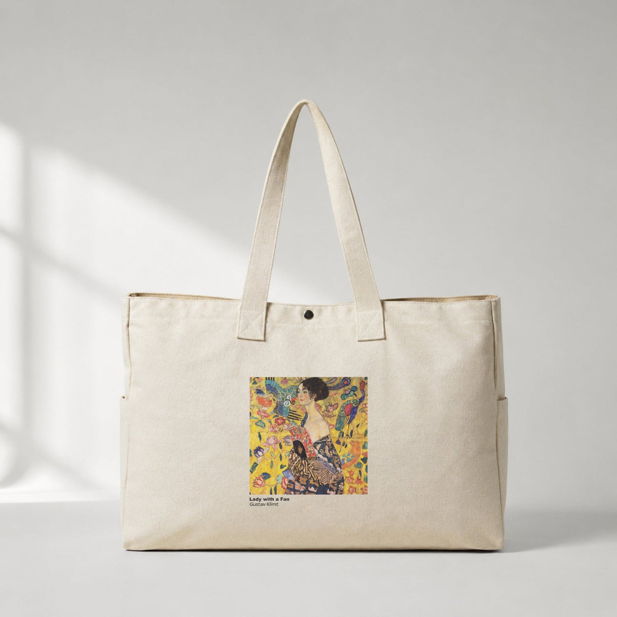 Lady with a Fan Daily Tote Bag – kanvas çanta ön görünüm