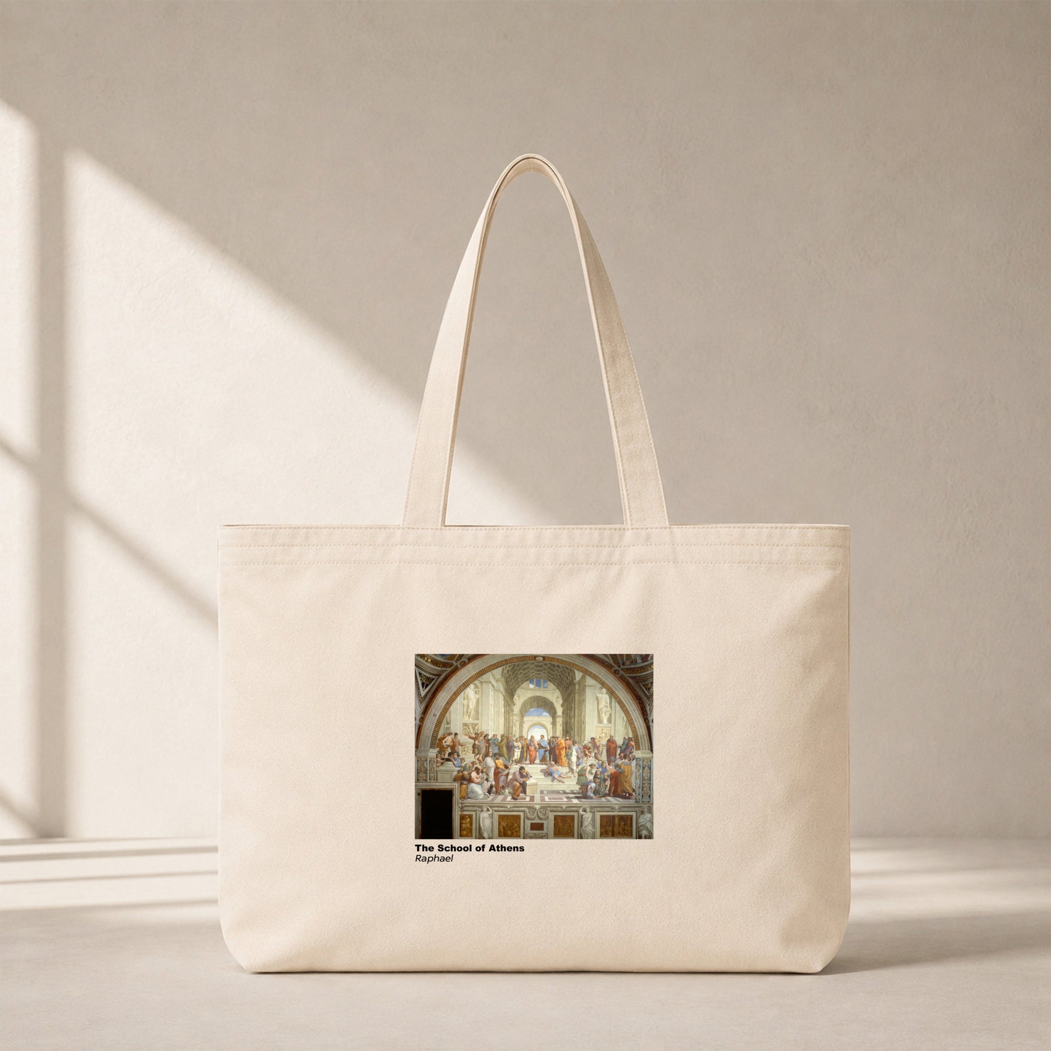 The School of Athens Club Tote Bag – kanvas çanta ön görünüm
